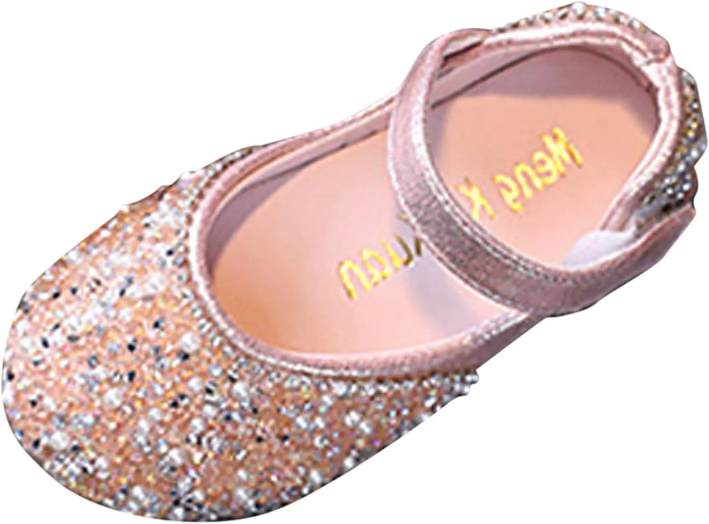 Girls Low Heels Sparkly Princess Shoes Glitter Toddler Flat𝐬 Christmas Flower Girls Dress Shoes for Little/Big Kids