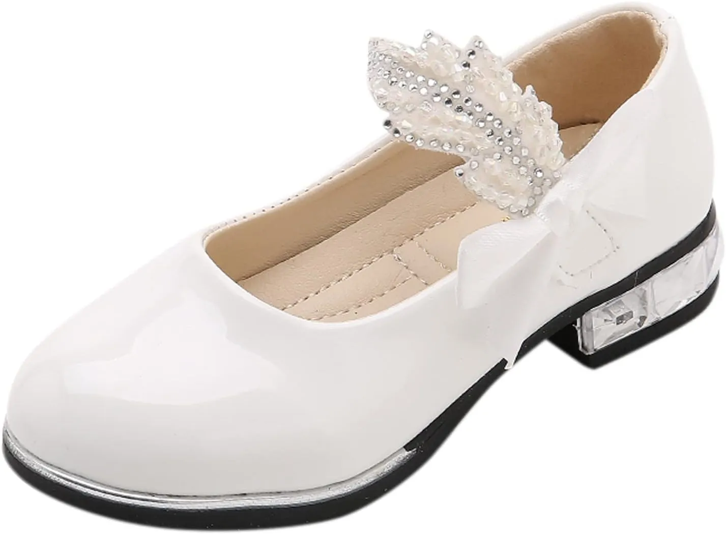 Girls Mary Jane Oxfor𝐝 Dress Shoes Toddler Kids School Shoes Pump Patent Leather Uniform Low Heel Flats for Wedding