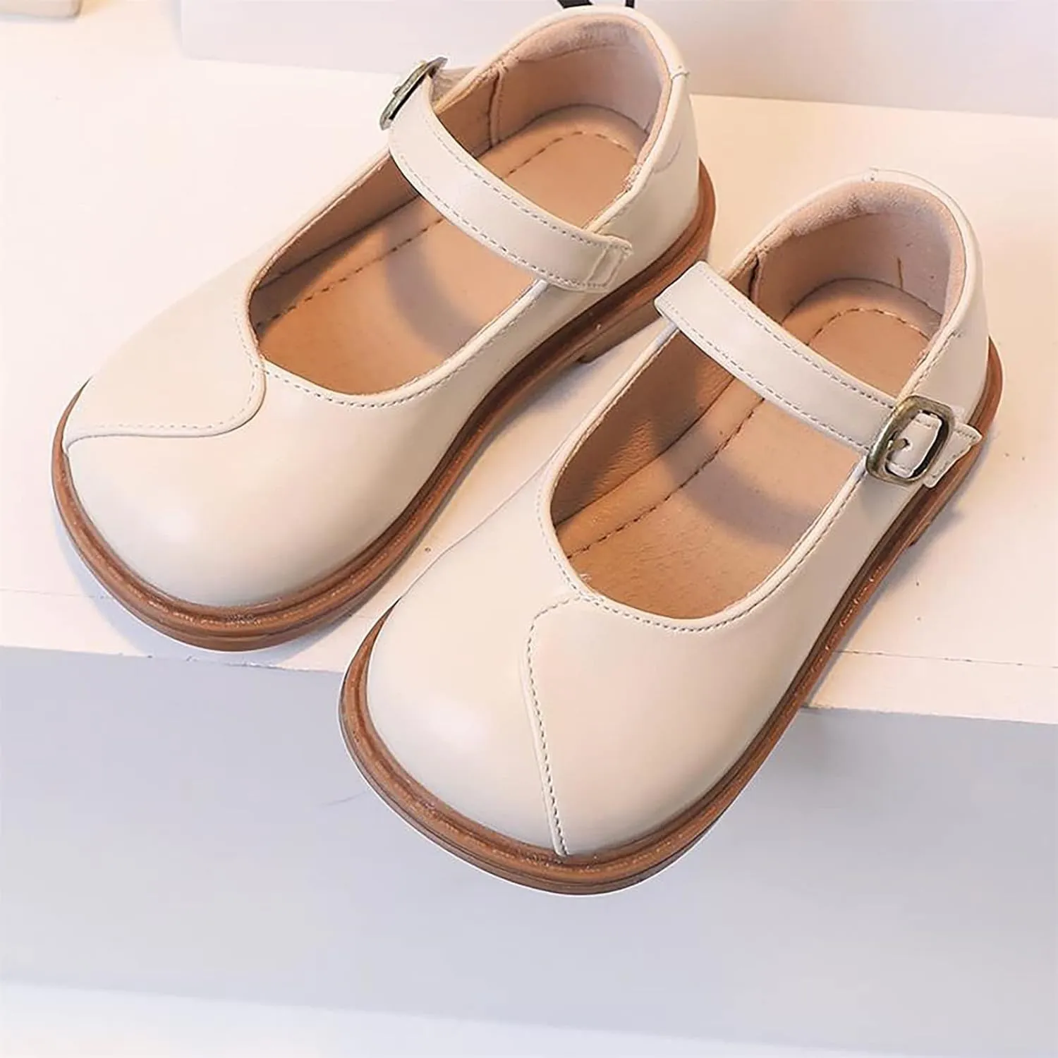 Girls Mary Jane Shoes for Wedding Party Flower Girl School Dress Shoes Low Heel Flats for Big Kids