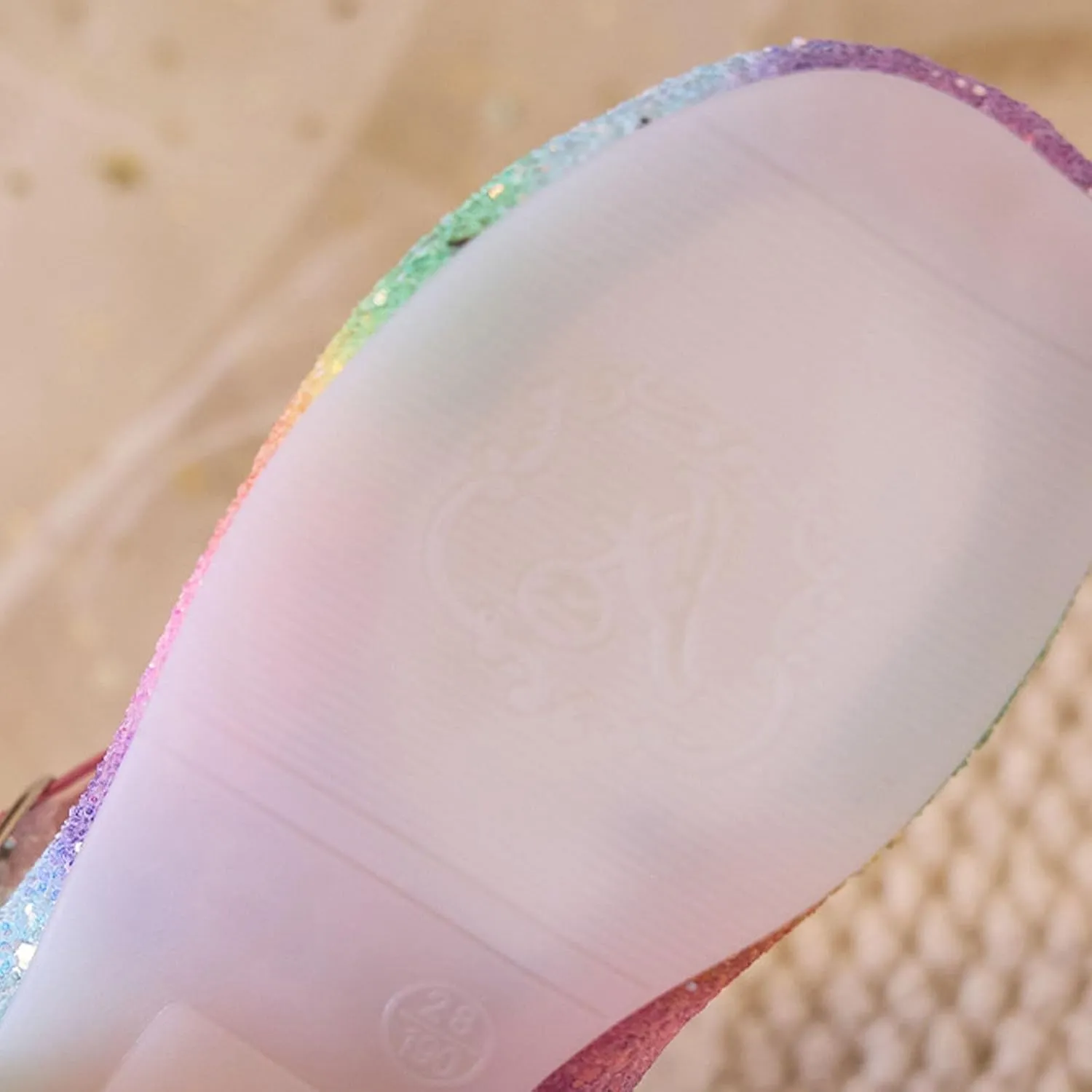 Girls Rainbow Soft Sole Shoes Performance Party Shoes Crystal Thick Heel Casual Sandals Kids Dress Kid Sandals Girl