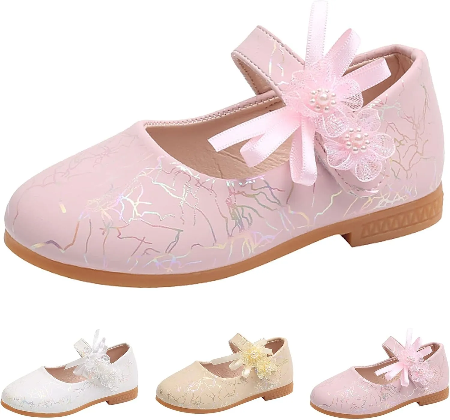 Girls Sandals Girls Summer Casual Mary Jane Dress Shoes Ballerina Flat Low Heels for School Party Wedding