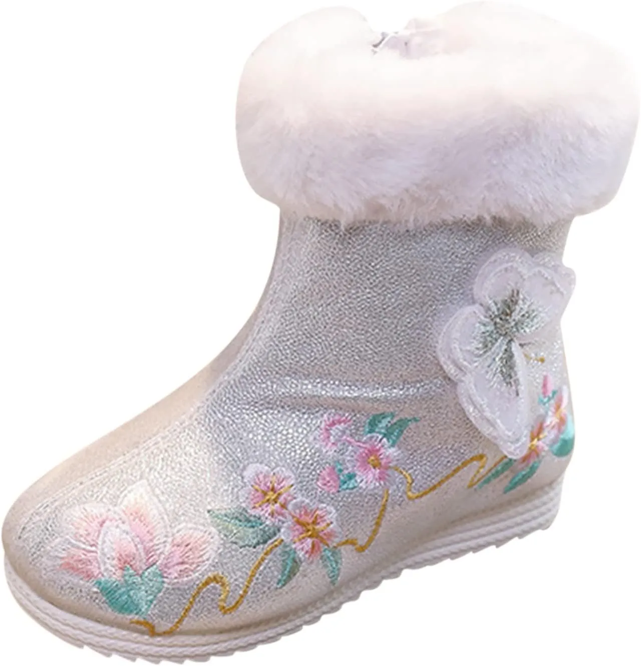 Girls Shoes Butterfly Embroidered Warm Cotton Boots Embroidered Boots National Boots Cotton Boots by Boots