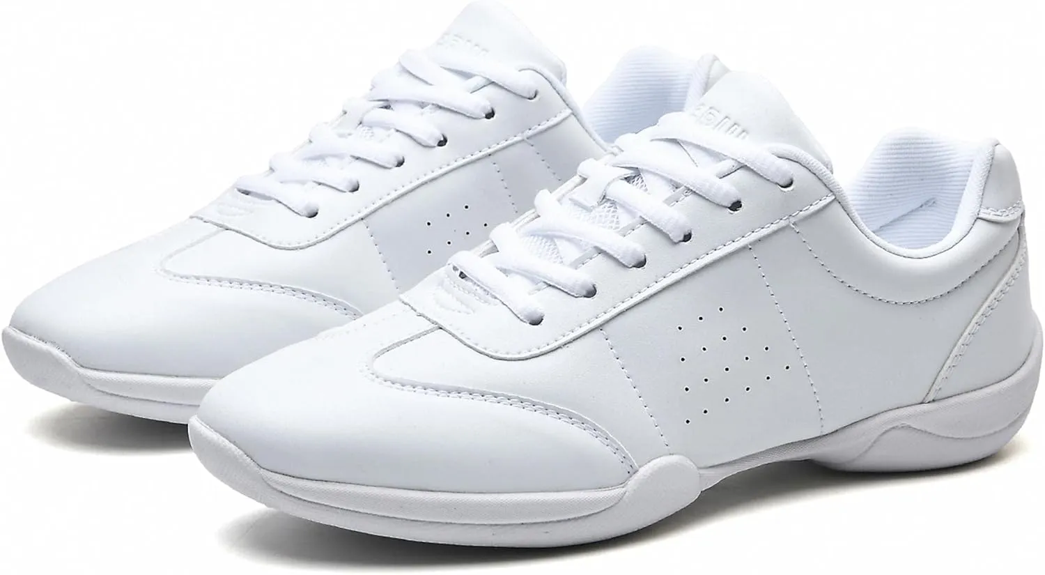 Girl's White Cheerleading Shoes Athletic Training Tennis Shoes Lightweight Competition Cheer Shoes