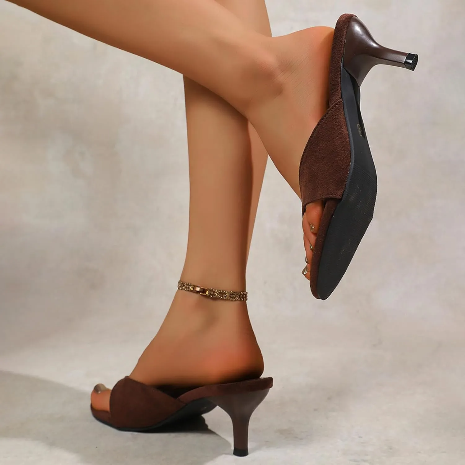 Heeled Sandal Low Block Chunky French Minimalist Toe Separated Sandals For Women Summer Heeled Thin Slippers For