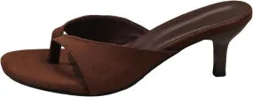 Heeled Sandal Low Block Chunky French Minimalist Toe Separated Sandals For Women Summer Heeled Thin Slippers For
