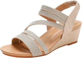 Heels for Women Dressy Stylish Heeled Sandals for Party Prom Wedding Gold Heel Women's Open Toe Heeled Sandals