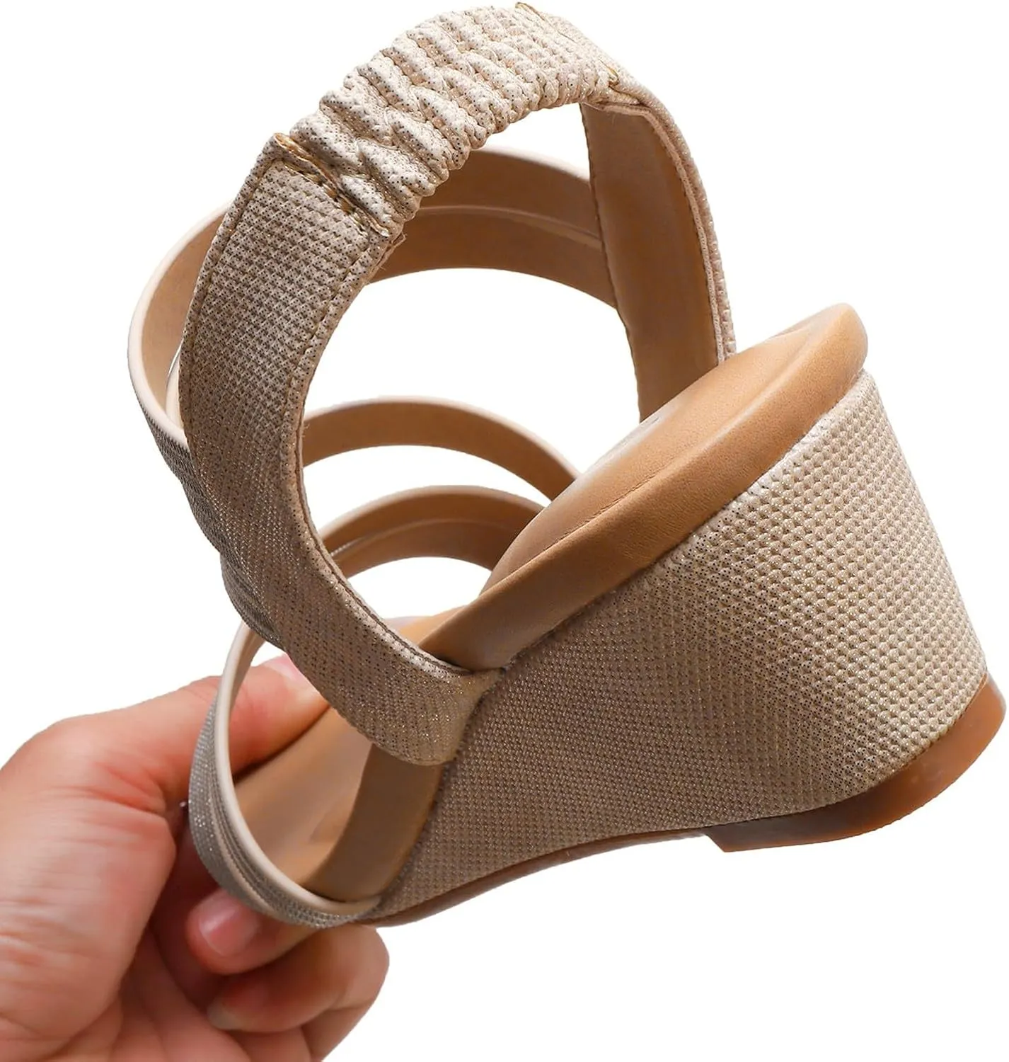 Heels for Women Dressy Stylish Heeled Sandals for Party Prom Wedding Gold Heel Women's Open Toe Heeled Sandals