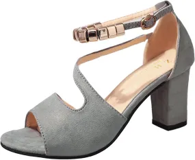 Heels for Women Dressy Women's Open Toe Heeled Sandals Black Block Heels Prom Heeled Sandals for Women