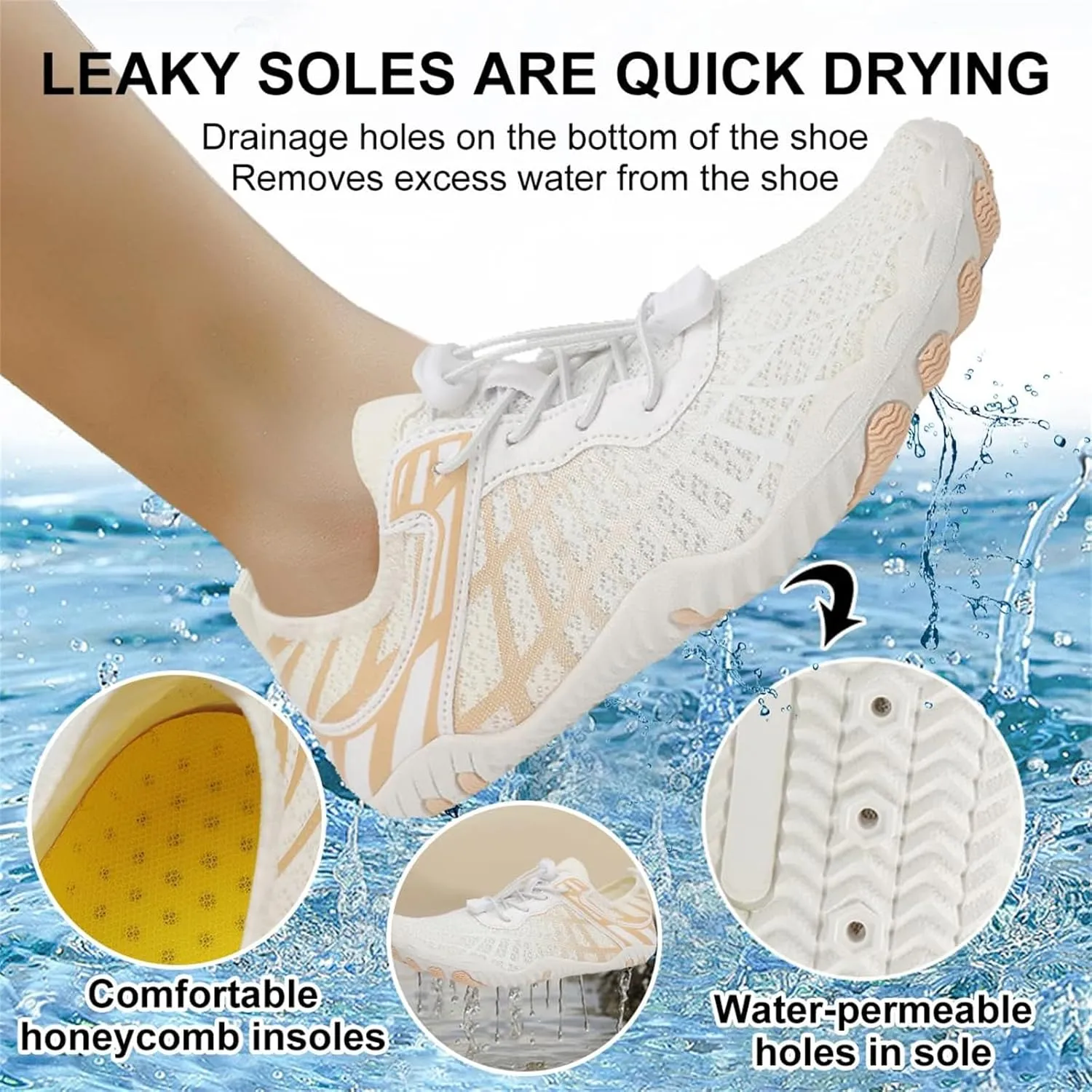 Hike Barefoot Shoes for Women Men Quick-Dry Slip-On Water Shoes Breathable Knit Athletic Footwear Aqua Yoga Socks for Swimming Hiking Sport Shoe