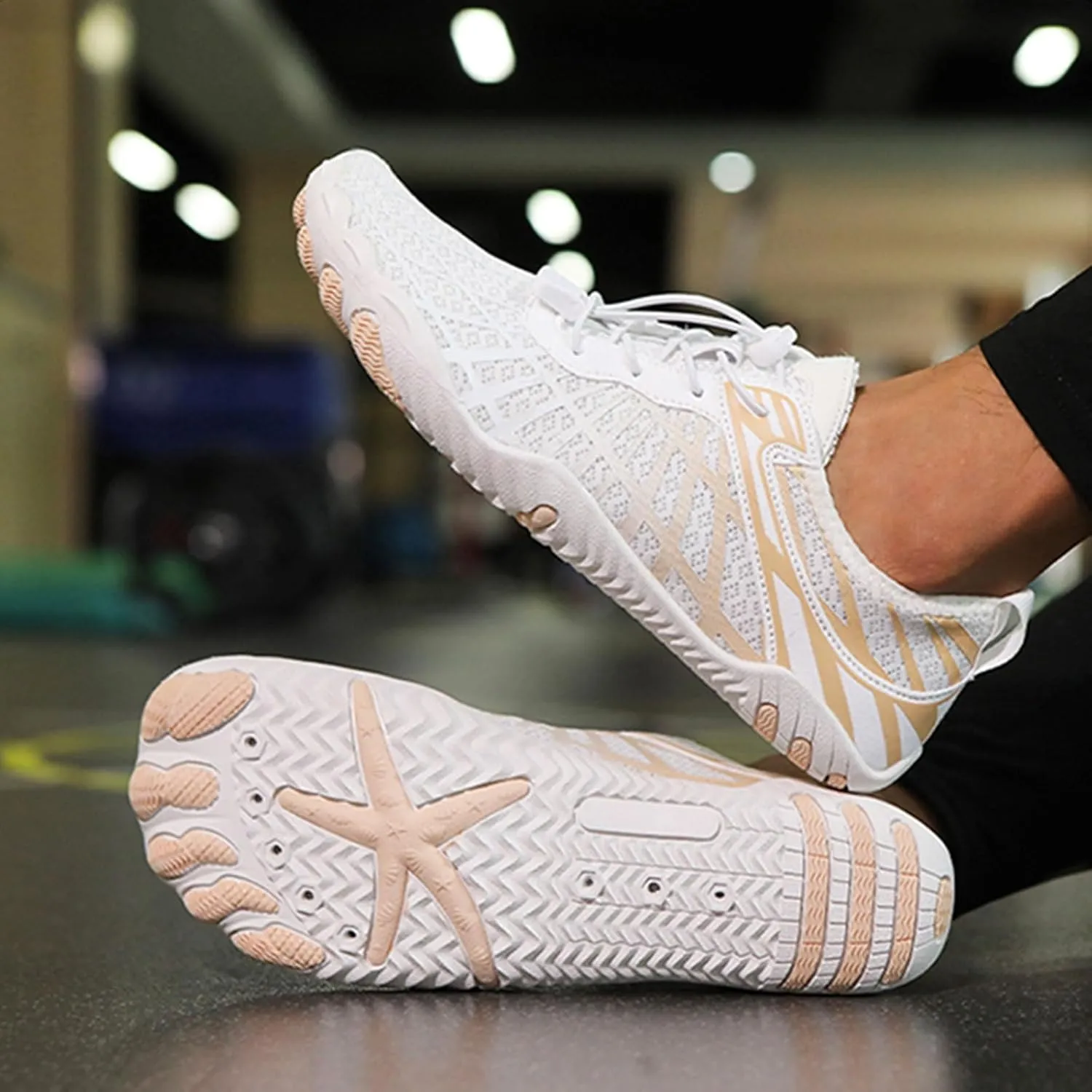 Hike Barefoot Shoes for Women Men Quick-Dry Slip-On Water Shoes Breathable Knit Athletic Footwear Aqua Yoga Socks for Swimming Hiking Sport Shoe
