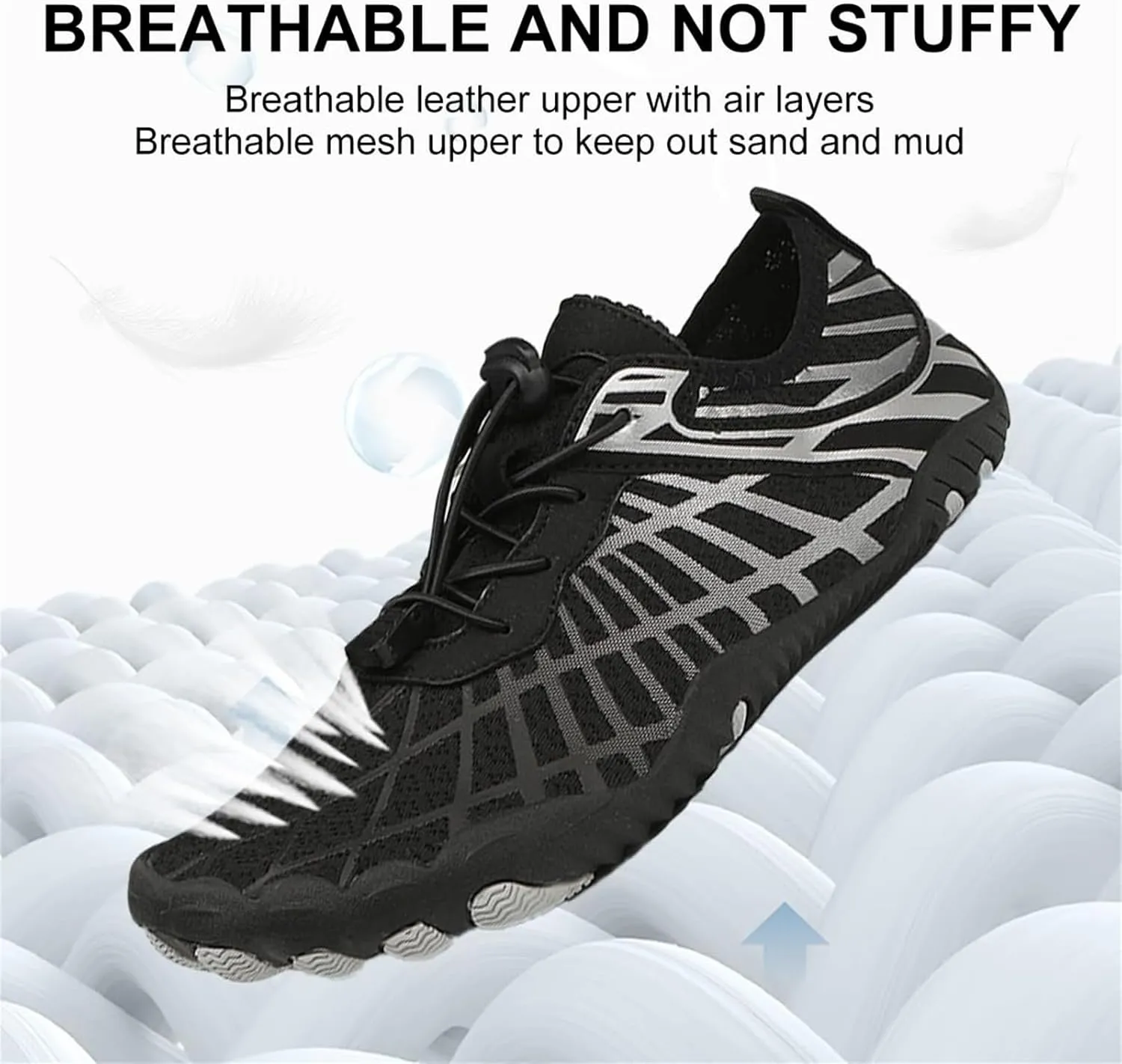 Hike Barefoot Shoes for Women Men Quick-Dry Slip-On Water Shoes Breathable Knit Athletic Footwear Aqua Yoga Socks for Swimming Hiking Sport Shoe