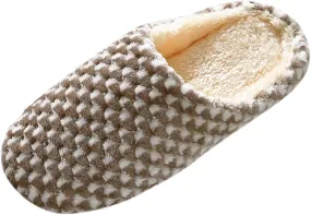 House Slippers for Womens Cozy Slip on Fluffy Slippers Scuff Shoes Fuzzy Plush Slippers Indoor Outdoor Slipper