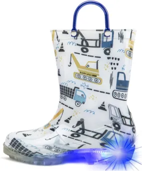 HugRain Light Up Rain Boots for Little Kids