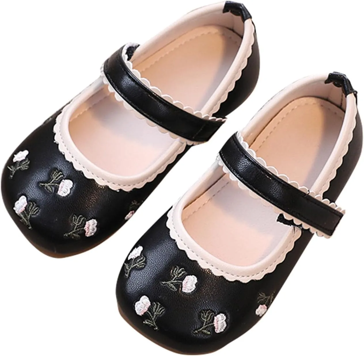 Infant Baby Girls Mary Jane Flat Princess Non-Slip Cute Wedding Dress Shoes Toddler Fashion Leather Soft Shoes