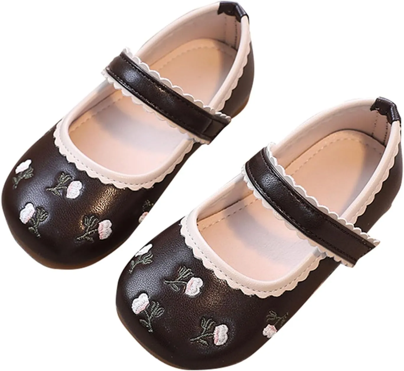 Infant Baby Girls Mary Jane Flat Princess Non-Slip Cute Wedding Dress Shoes Toddler Fashion Leather Soft Shoes