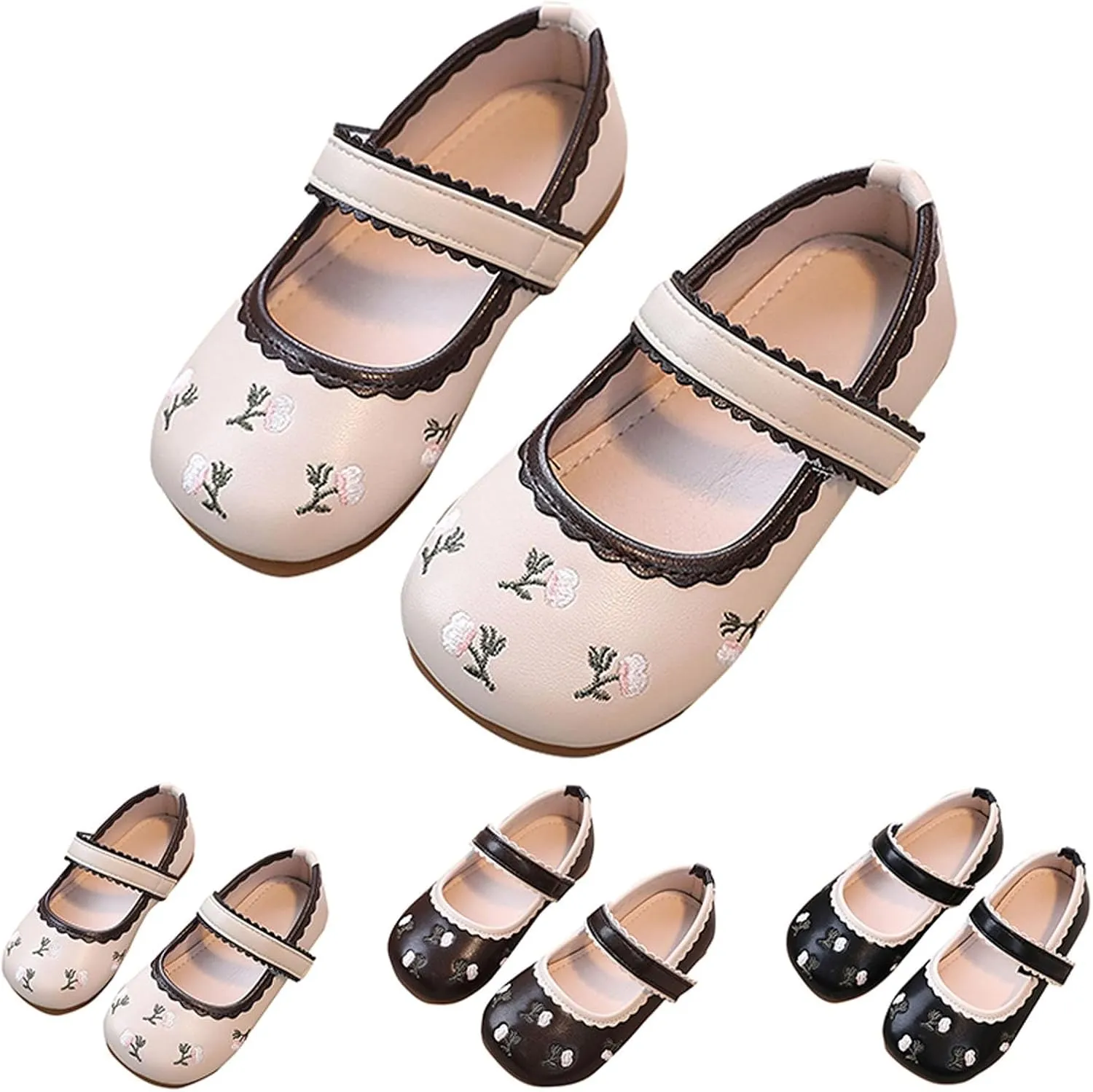 Infant Baby Girls Mary Jane Flat Princess Non-Slip Cute Wedding Dress Shoes Toddler Fashion Leather Soft Shoes