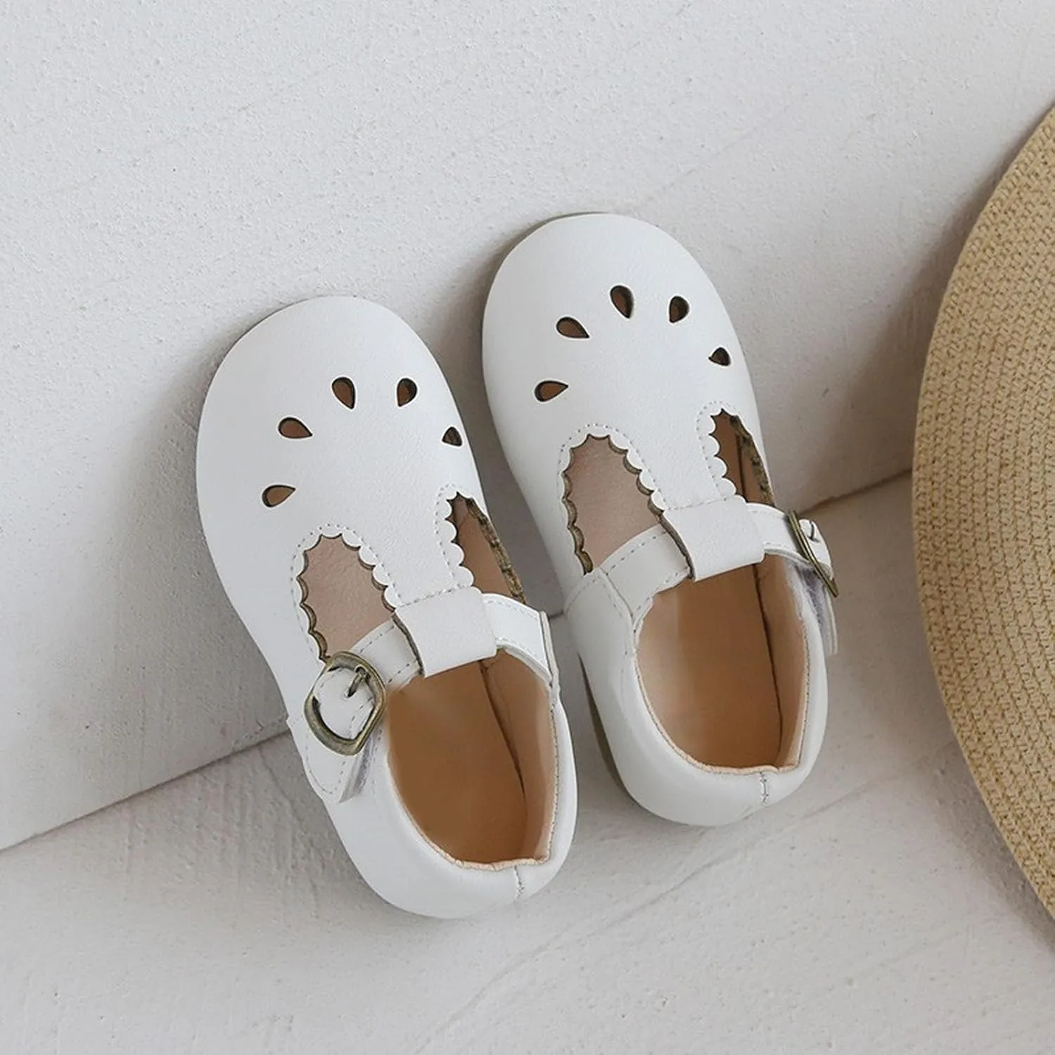 Infant Mary Jane Dress Closed Toe Flat Toddler Little Girl Ballet Party School niform T-Strap Princess Shoe