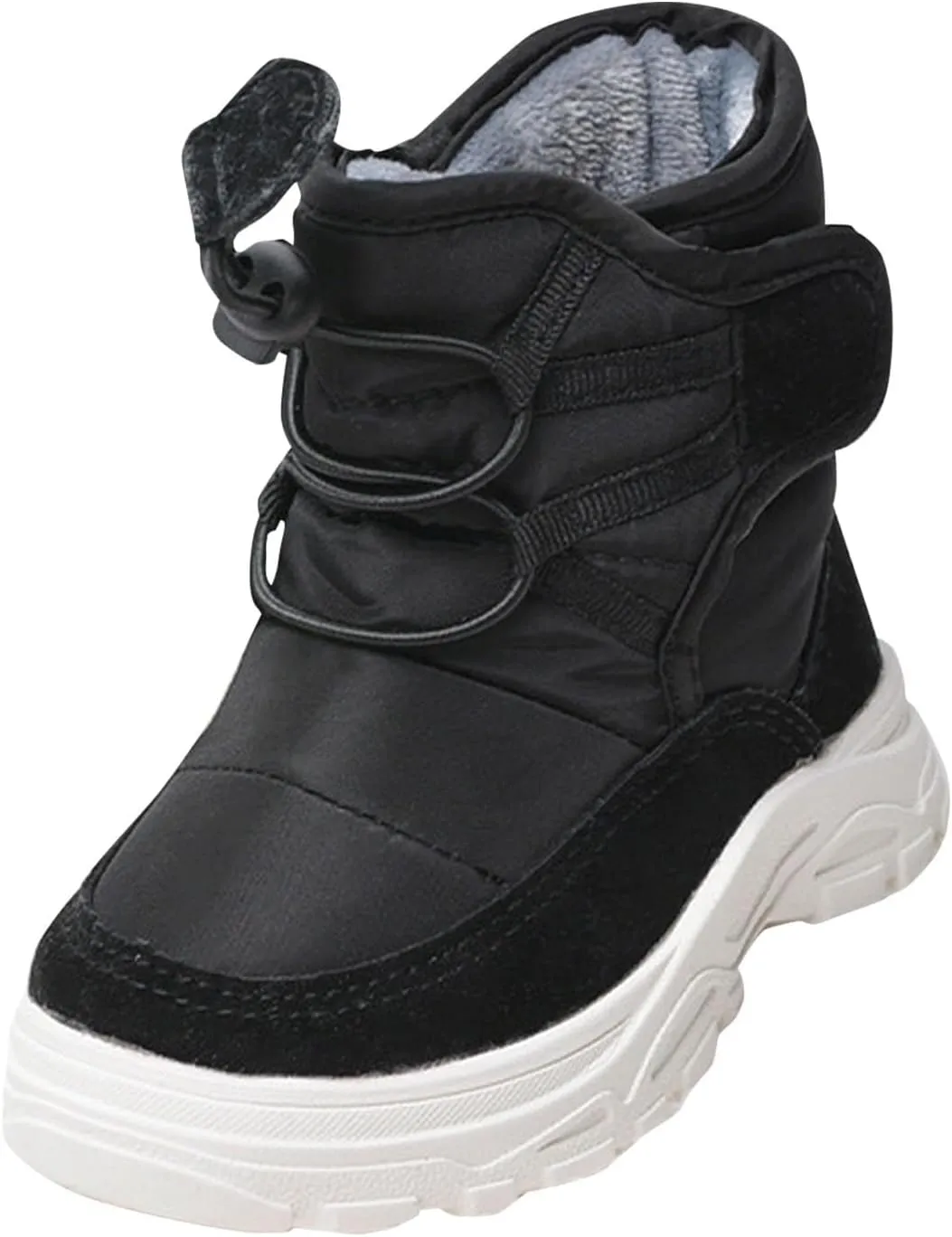 Insulated Snow Shoes For Boy Winter Non Slip Walking Shoes Plush Lined Hiking Boots Waterproof Slip On Shoes