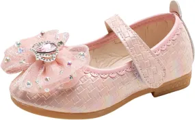 IWIHMIV Girls Non Slip Dress Shoes Comfortable Mary Jane Ballet Flat Flower School Shoes for Wedding Party Toddler