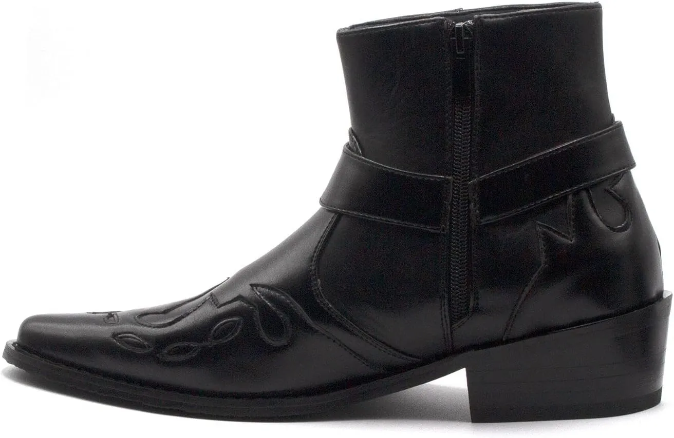 Jazam Men's 40126 Leather Lined Tall Western Style Cowboy Dress Boots