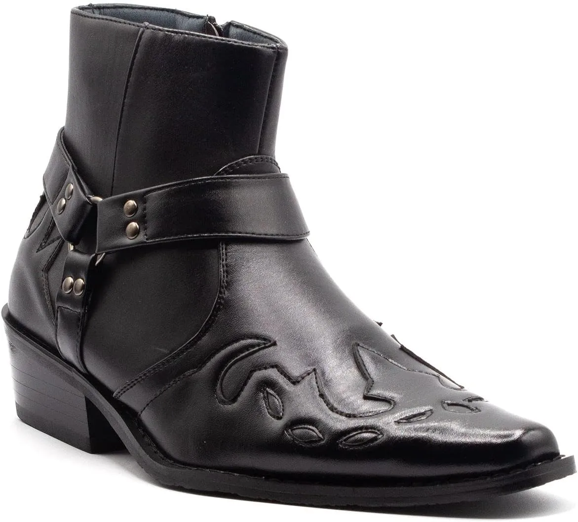 Jazam Men's 40126 Leather Lined Tall Western Style Cowboy Dress Boots