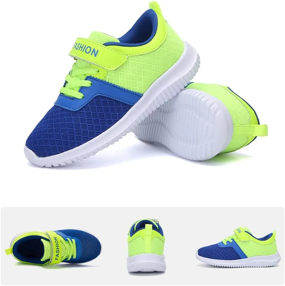 Kid Fashion Athletic Running Shoes Boys Lightweight Walking Shoes Breathable Knit Sneaker Tennis Sport Shoes for Little Kid and Big Kid