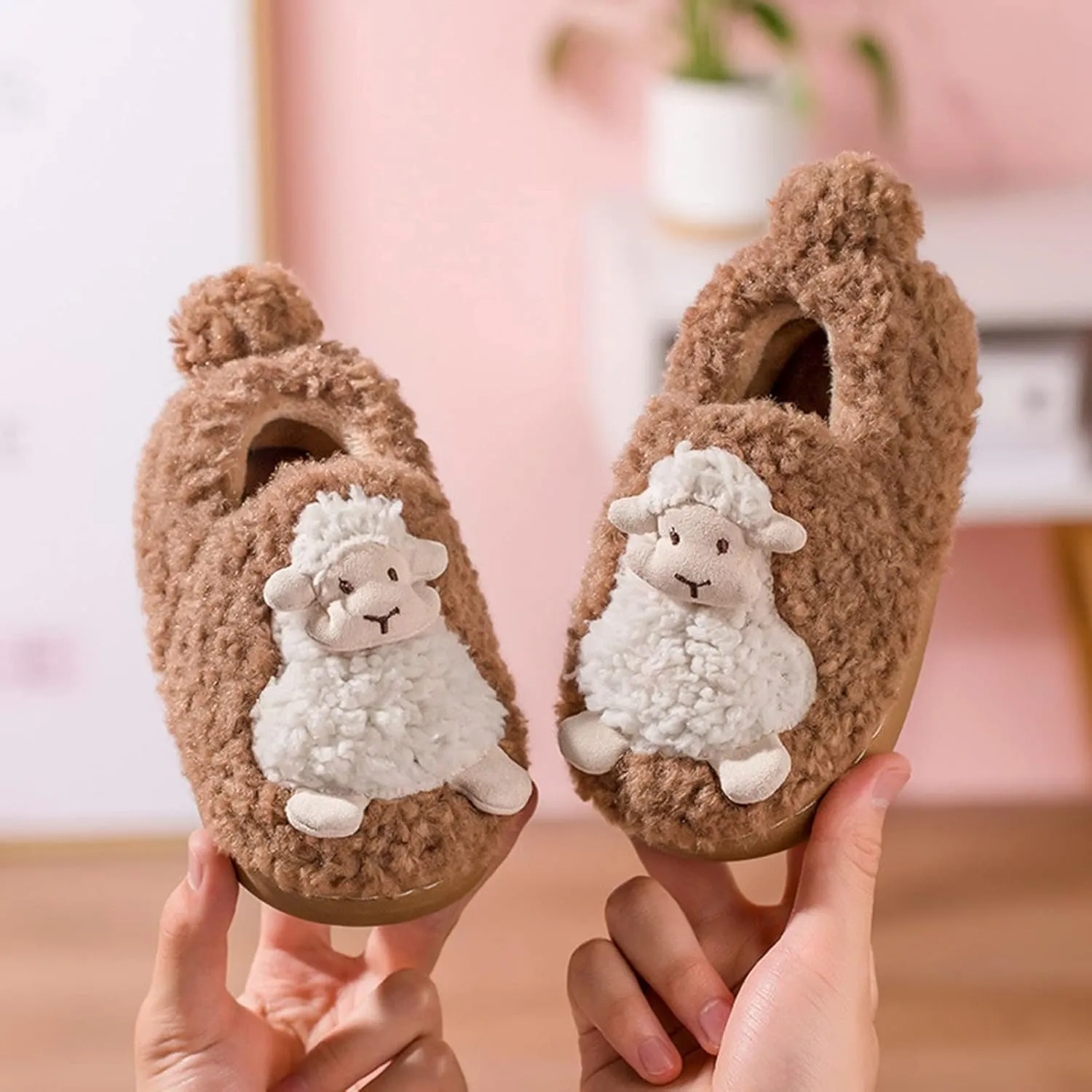 Kid Fuzzy Slippers Autumn And Winter Cute Boys And Girls Slippers Flat Bottom Soft And Comfortable Girls Slippers Summer