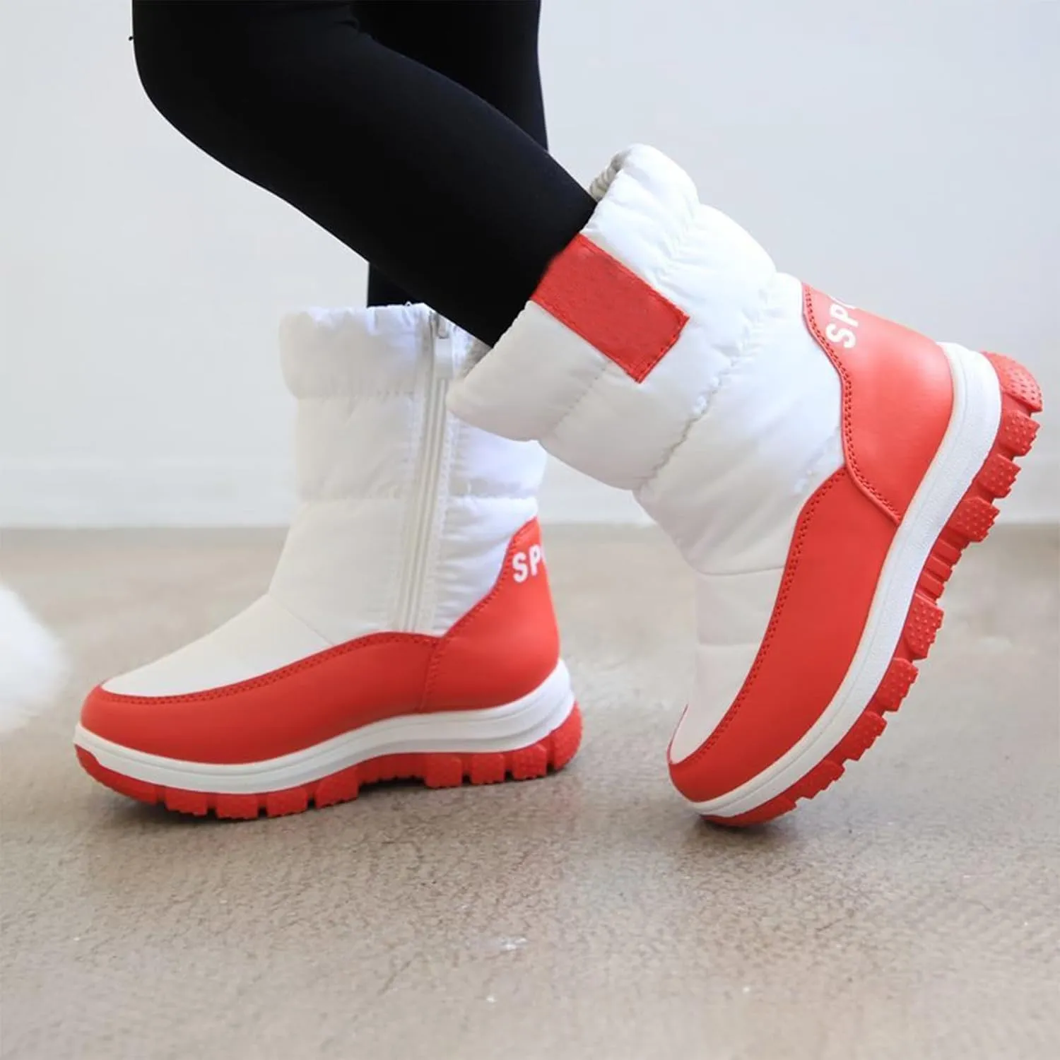 Kids aterproof Snow Boots Girls Boys Insulated Warm Fleece Lined Winter Mid Calf Thickened Shoes Size 6 for Girls
