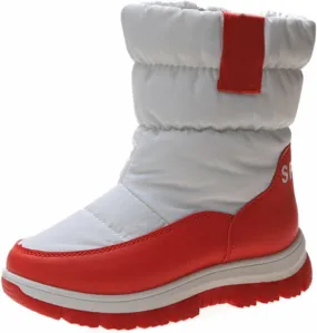Kids aterproof Snow Boots Girls Boys Insulated Warm Fleece Lined Winter Mid Calf Thickened Shoes Size 6 for Girls