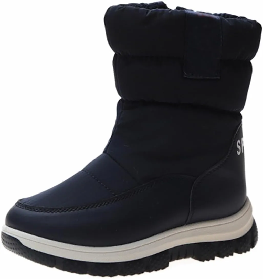 Kids aterproof Snow Boots Girls Boys Insulated Warm Fleece Lined Winter Mid Calf Thickened Shoes Size 6 for Girls