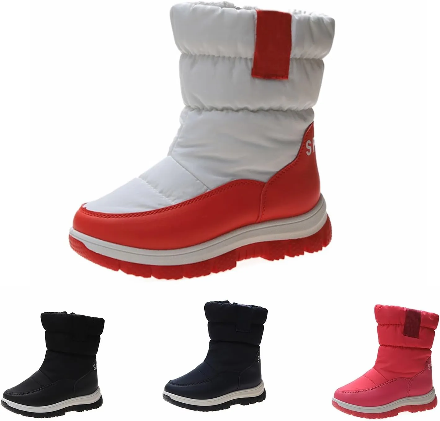 Kids aterproof Snow Boots Girls Boys Insulated Warm Fleece Lined Winter Mid Calf Thickened Shoes Size 6 for Girls