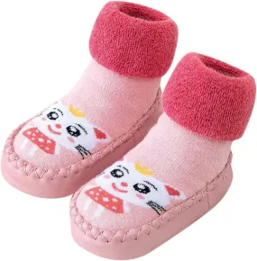 Kids Baby Toddler Slipper Boots Girl Sock Shoes Stretch Knit Rubber Sole Non-kid Indoor/Outdoor Floor Cozy Sneakers