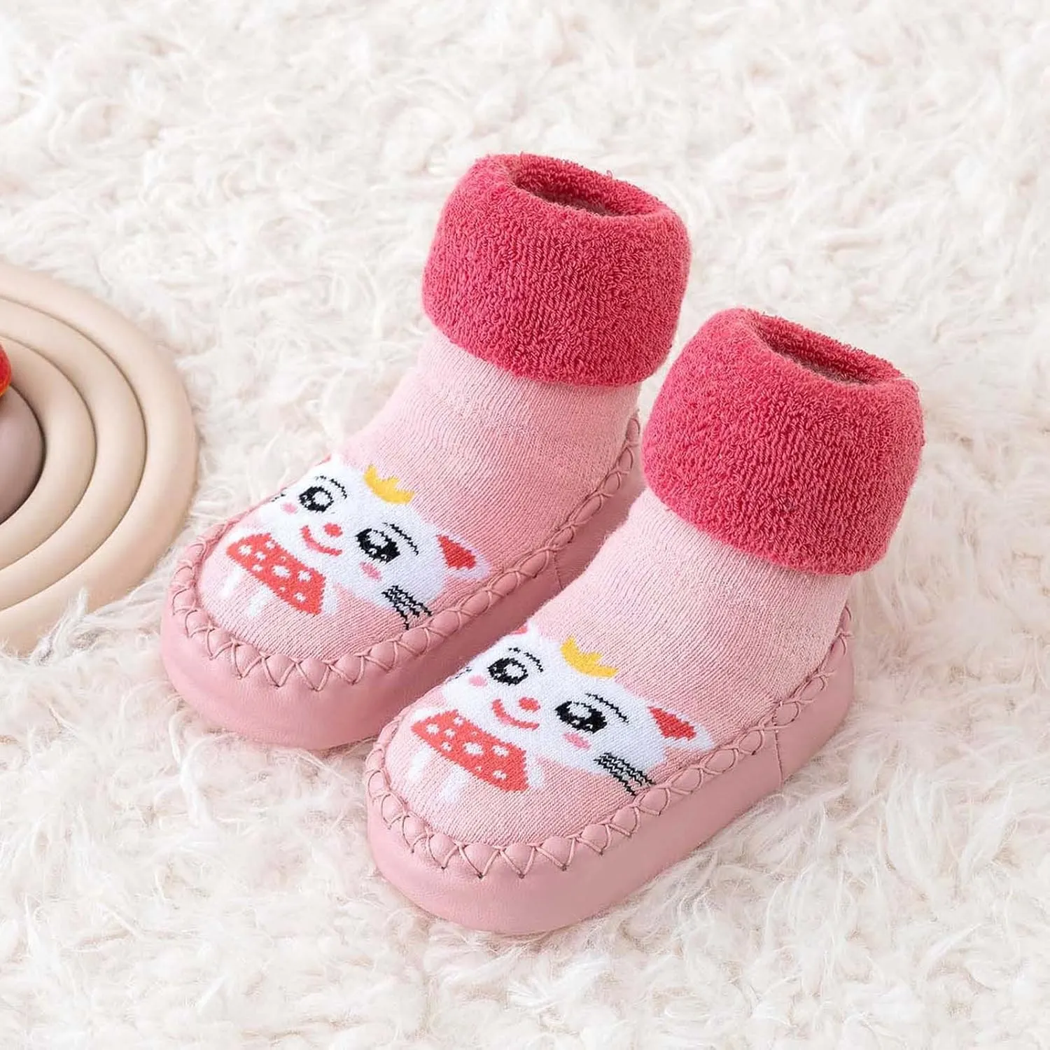 Kids Baby Toddler Slipper Boots Girl Sock Shoes Stretch Knit Rubber Sole Non-kid Indoor/Outdoor Floor Cozy Sneakers