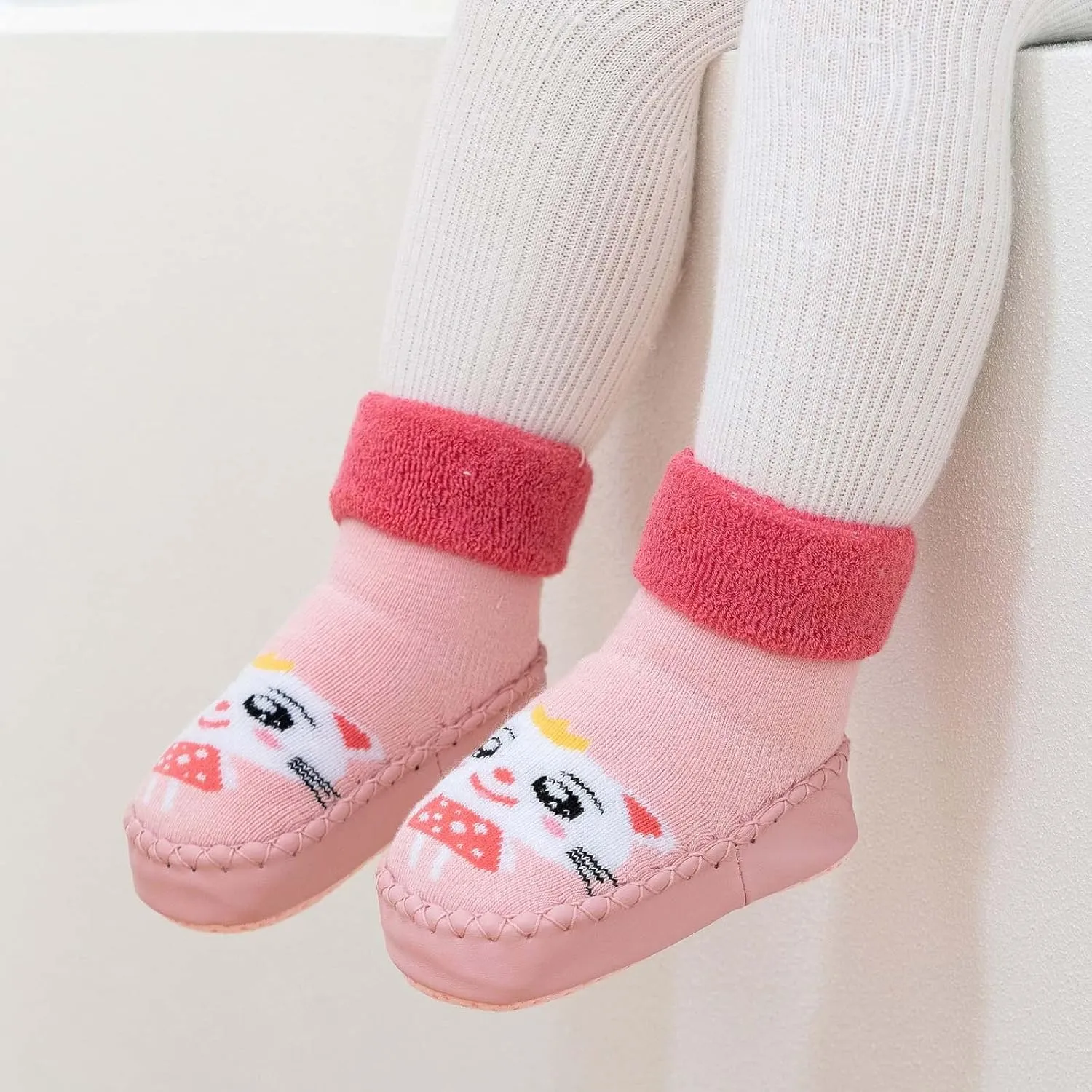 Kids Baby Toddler Slipper Boots Girl Sock Shoes Stretch Knit Rubber Sole Non-kid Indoor/Outdoor Floor Cozy Sneakers