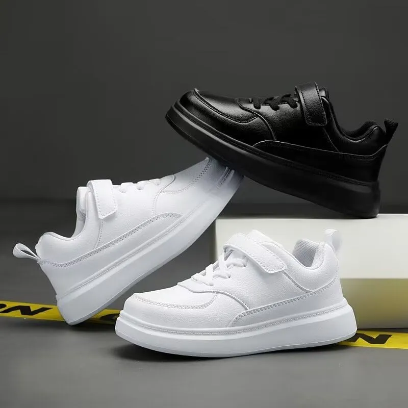Kids Boy Girl PU Leather Casual Sport Shoes for Walking Running Exercise