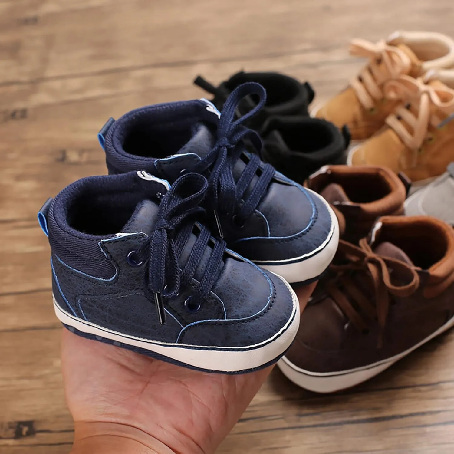 Kids Boys Girls Leather Shoes Flat Bottom Running Sneakers Boys Girls Outdoor Indoor Walking Sports Shoes