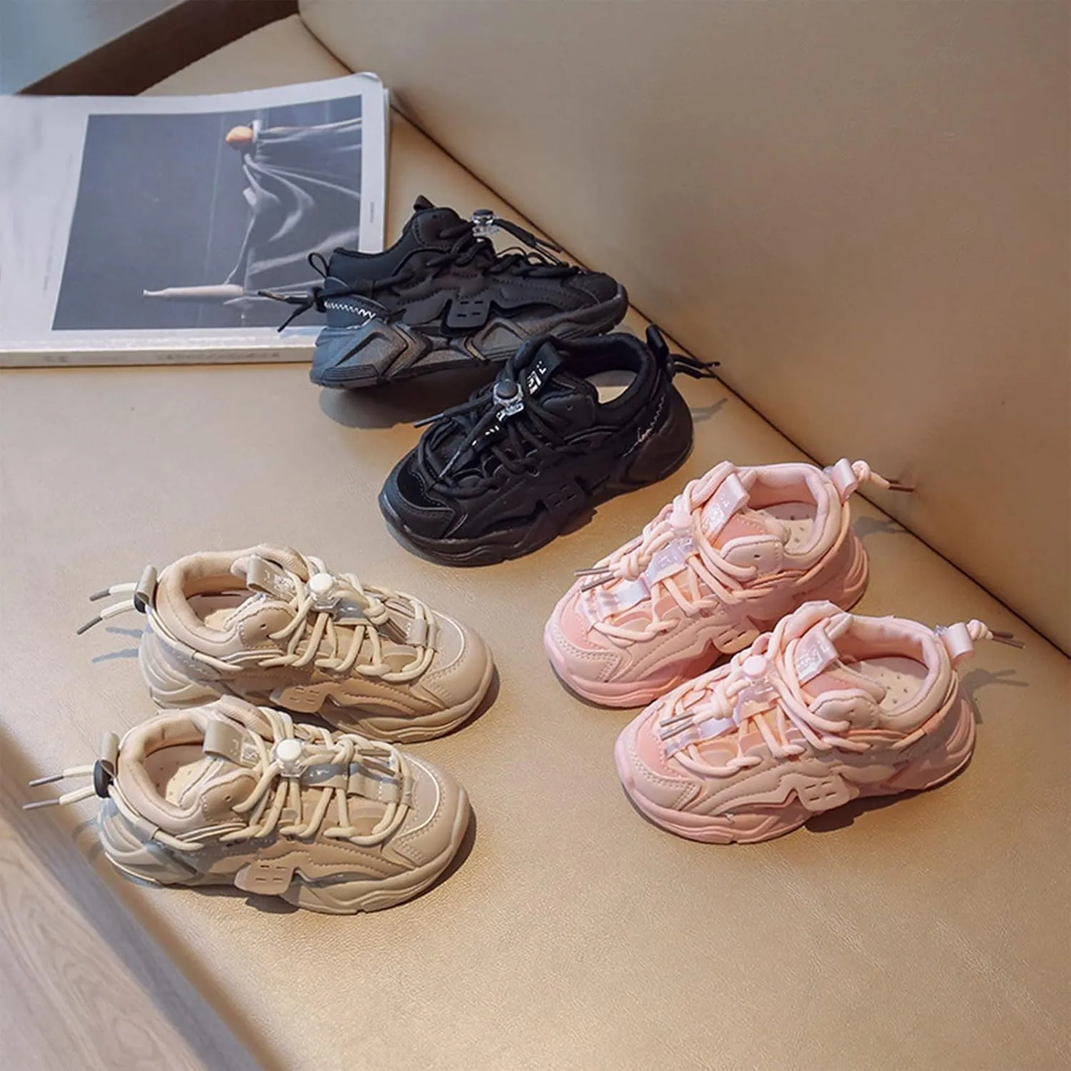 Kids Boys Girls Tennis Shoes Lace up Sport Running Sneakers Rubber Casual Walking Fashion Athletic Outdoor Shoes