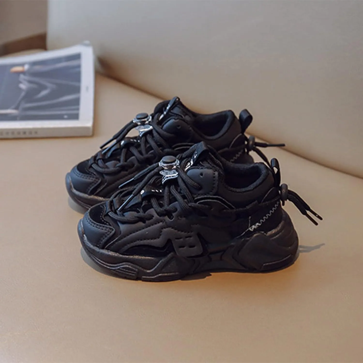 Kids Boys Girls Tennis Shoes Lace up Sport Running Sneakers Rubber Casual Walking Fashion Athletic Outdoor Shoes