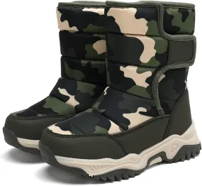 Kids Boys Girls Winter Rain Boots, Insulated Thickened Fleece Warm Snow Boots, Children ?aterproof Mud Boots