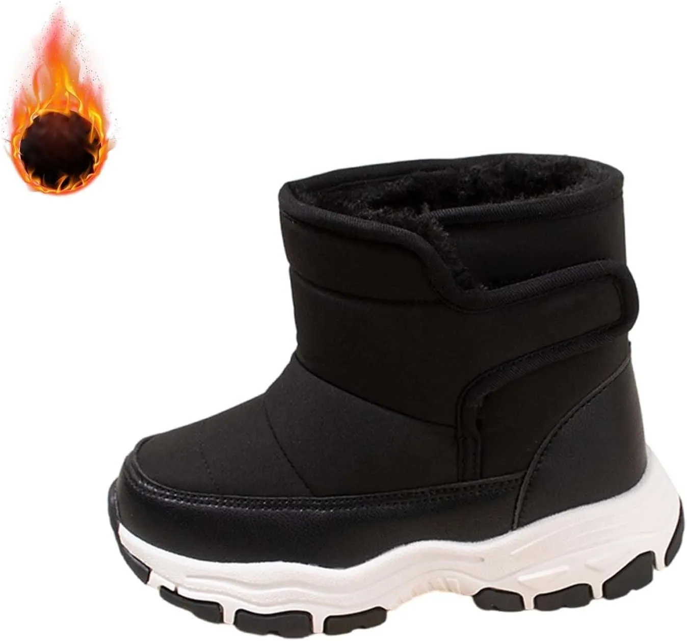 Kids Boys Winter Snow Boots Soft Sole Shoes Water-Proof Fleece Fr Lined Hiking Cute Rain Boots for Toddler Girls