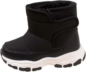 Kids Boys Winter Snow Boots Soft Sole Shoes Water-Proof Fleece Fr Lined Hiking Cute Rain Boots for Toddler Girls