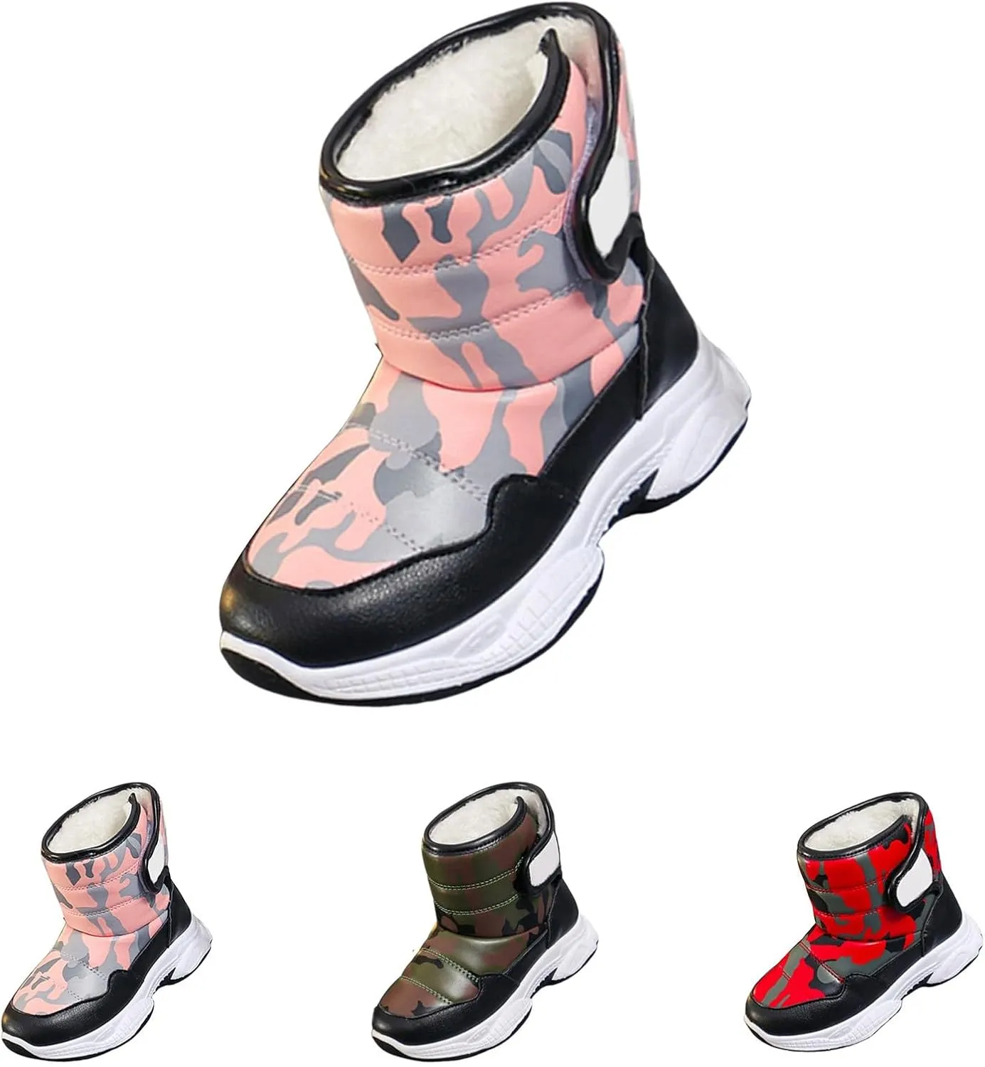 Kids Chunky Warm Snow Boots Boys Girls Winter Waterroof Outdoor Slip esistant Cold Weather Comfy Fuzzy Boots Girls