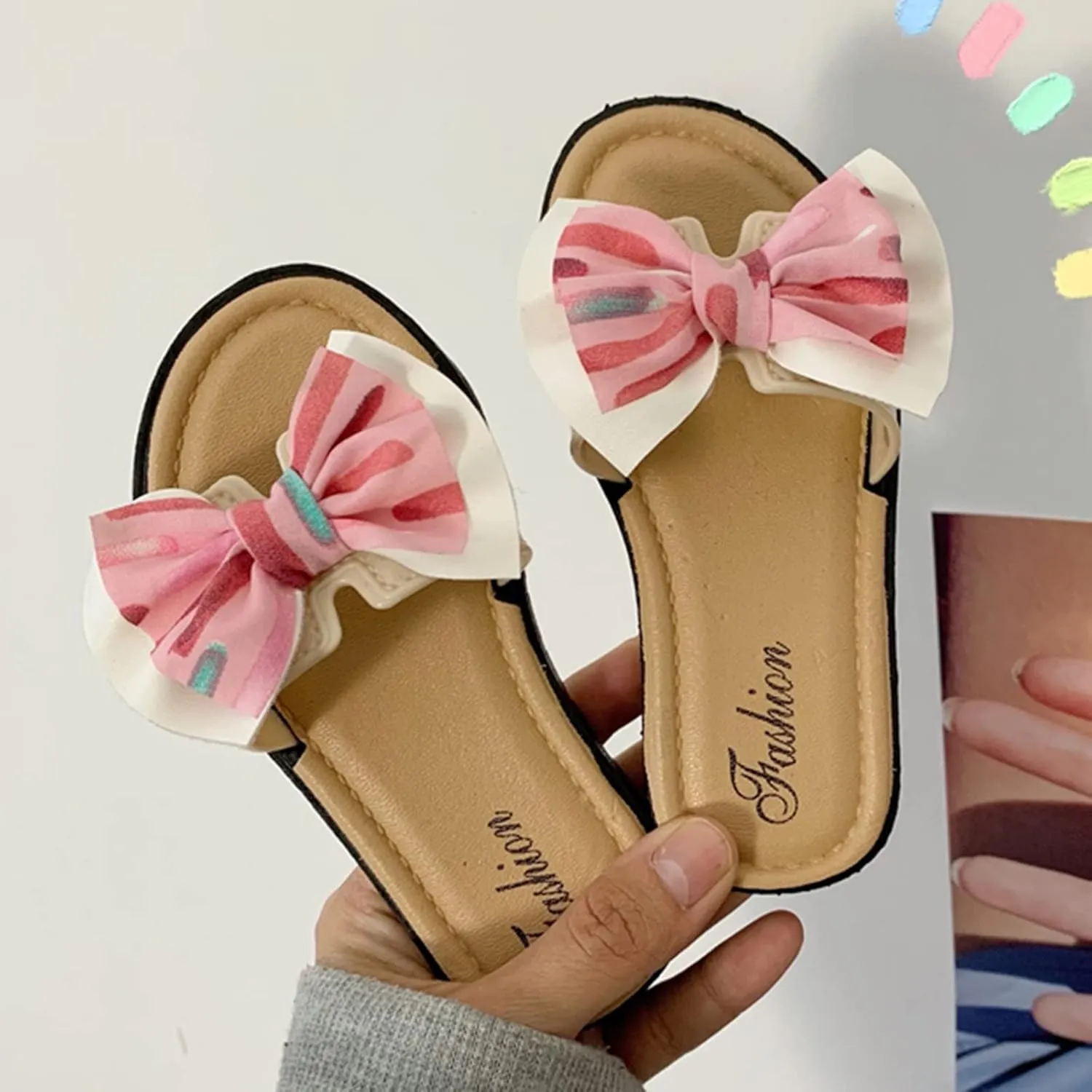 Kids Clear Glitter Jelly Sandal Children Slippers Fashionable And Versatile Exaggerated Butterfly Sweet Soft Bottom Beach Slippers