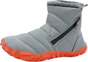 Kids Fr Lined Barefoot Shoes, Unisex-Child Wide Toe Box Hiking Boots, Boys Girls Anti-Slip High Top Snow Boots
