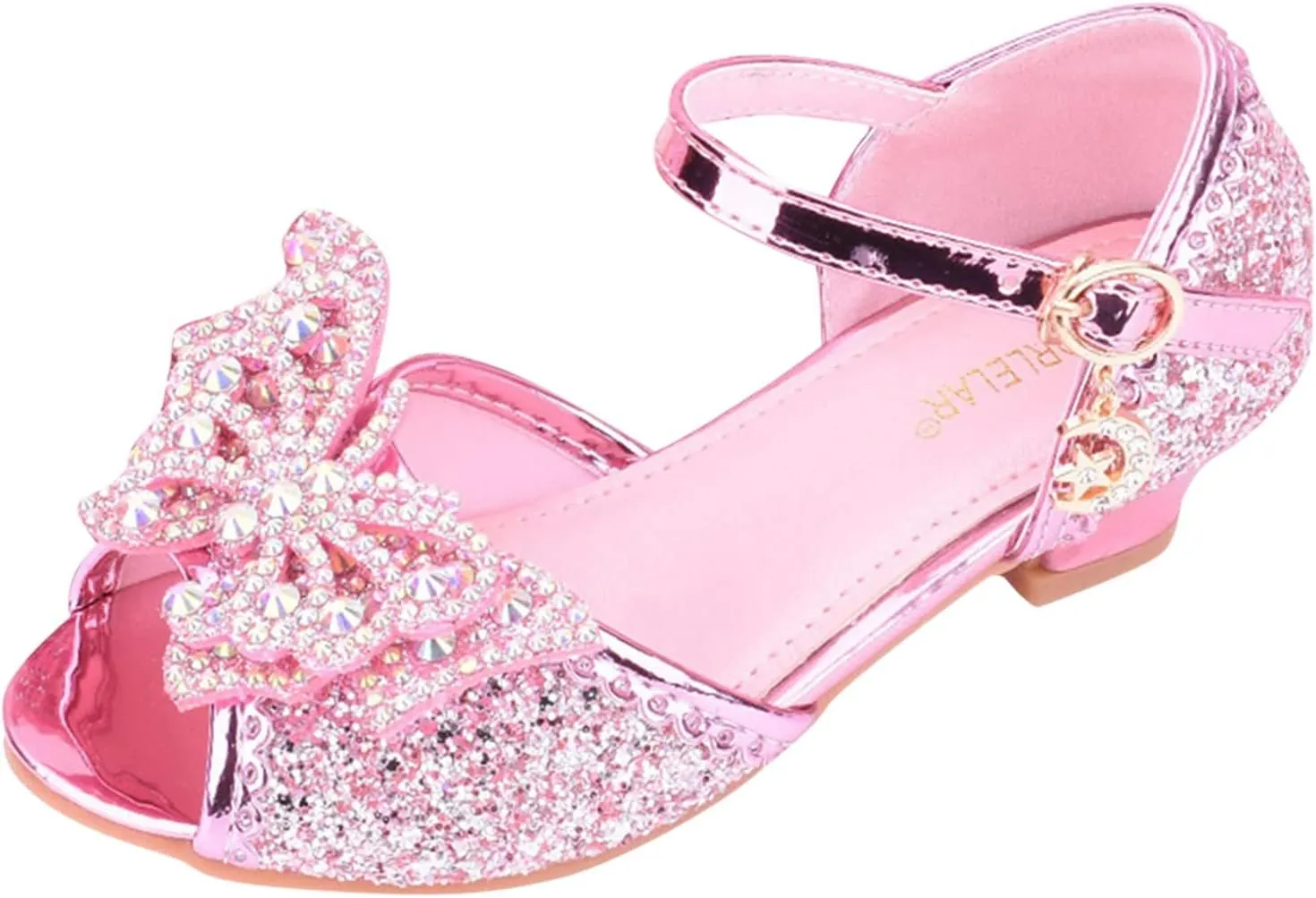 Kids Girls Glitter Butterfly Sandals Sequin 𝗥hinestone Dress Shoes Little/Big Kids Princess Fashion Shiny Shoes