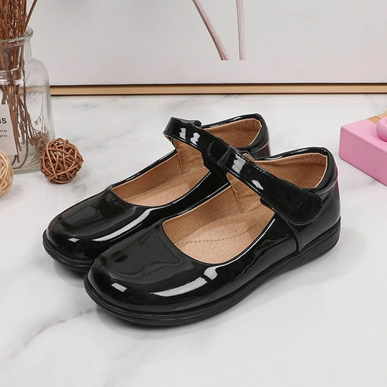 Kids Girls' Leather Shoes Spring/Autumn Solid Color Flat Bottomed Low Top Single Shoe Party baby clothes and accessories