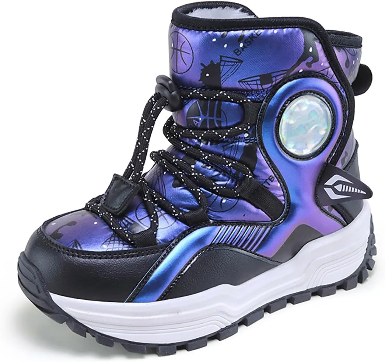 Kids Girls Thickened Warm Snow Boots Insulated Faux Fr Comfort Cozy Lined Water-esistant Non-Slip Riding Boots