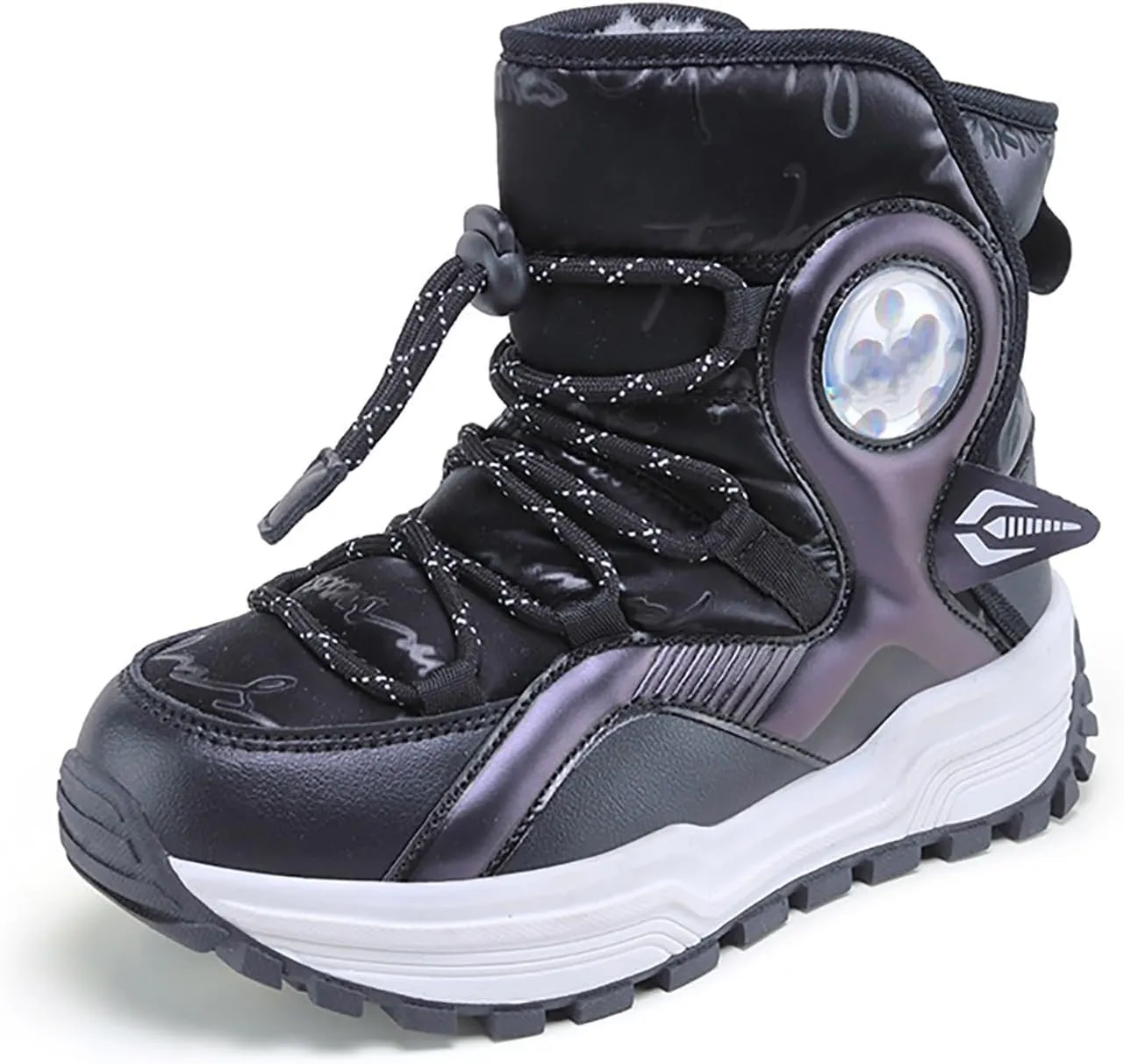 Kids Girls Thickened Warm Snow Boots Insulated Faux Fr Comfort Cozy Lined Water-esistant Non-Slip Riding Boots