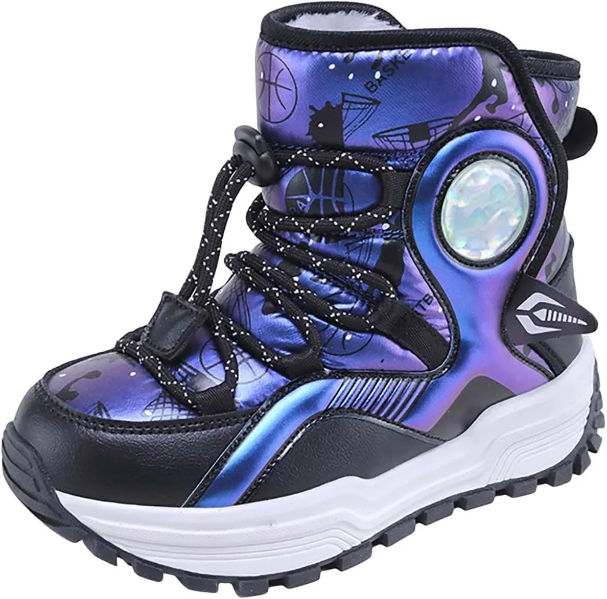 Kids Girls Thickened Warm Snow Boots Insulated Faux Fr Comfort Cozy Lined Water-esistant Non-Slip Riding Boots