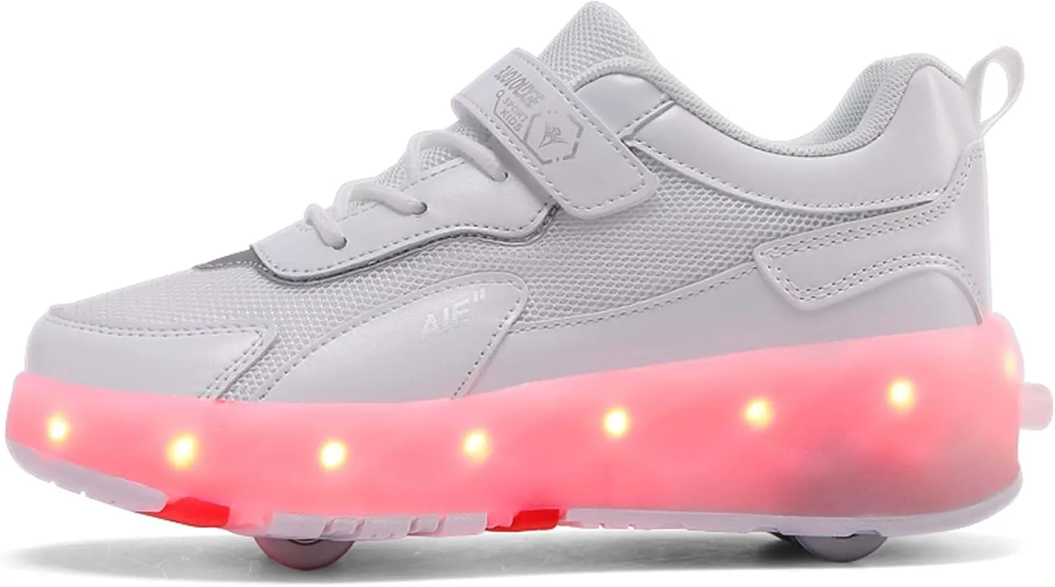 Kids Roller Skating Shoes Casual Walking Shoes Boys Shoes LED Colorful Luminous Shoes USB Charging Detachable Pulleys Suitable for Beginners in roller Skating Sports